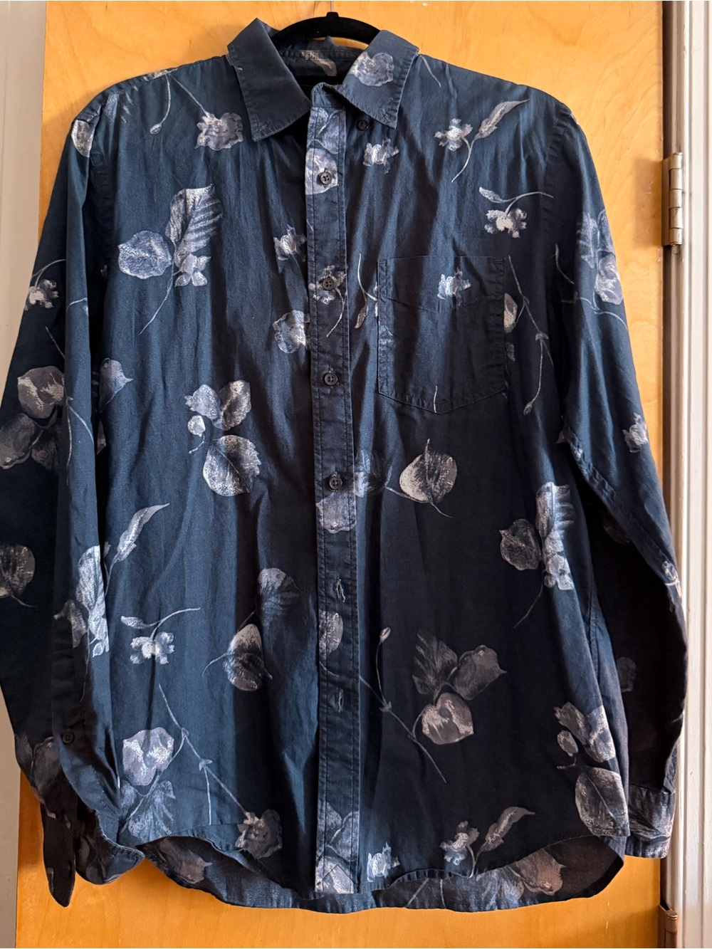 Club Monaco Navy Floral Button Up Shirt